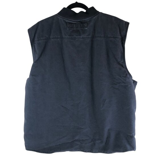 Smiths Workwear Mens 2XL Navy Cotton Sherpa-Lined Vest Zip Closure Pockets - Picture 2 of 5